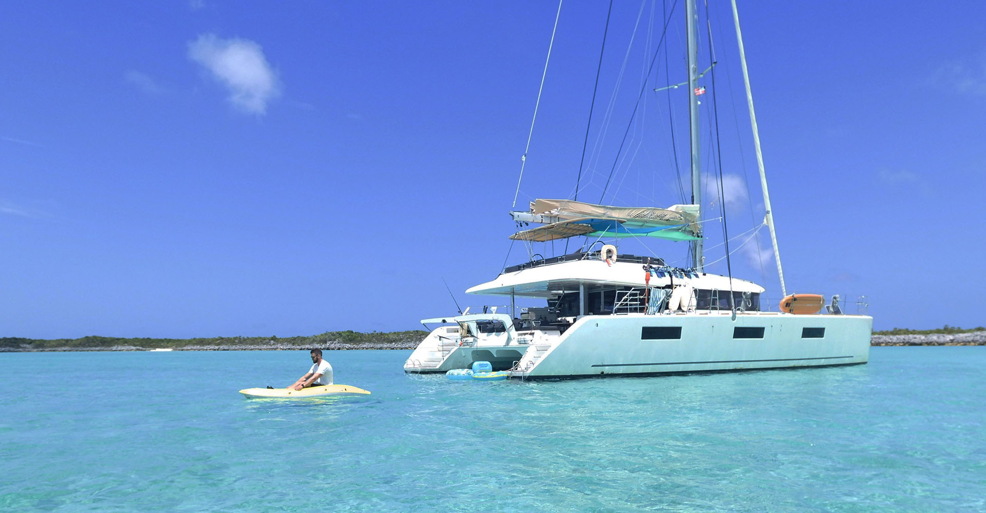 Sharing a yacht in Exuma, The Bahamas